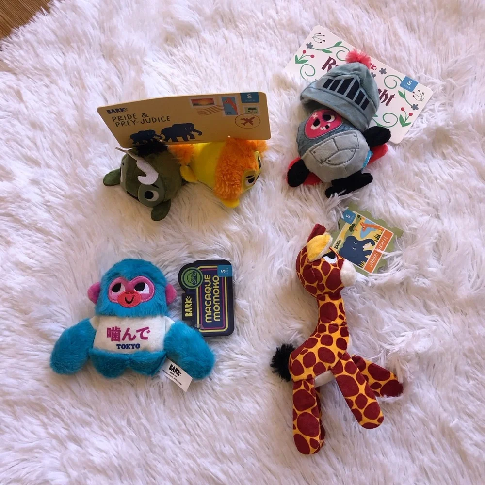 BARKBOX Plush Giraffe & Assorted Dog Toys for Small Dogs